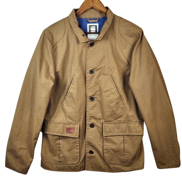 G-Star RAW Norris Blazer Jacket Youth XXL Brown Stand Collar EUC - Picture 1 of 16